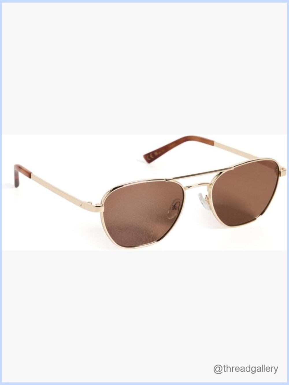 Gold Aviator Sunglasses with Brown Lenses – Metal Frame